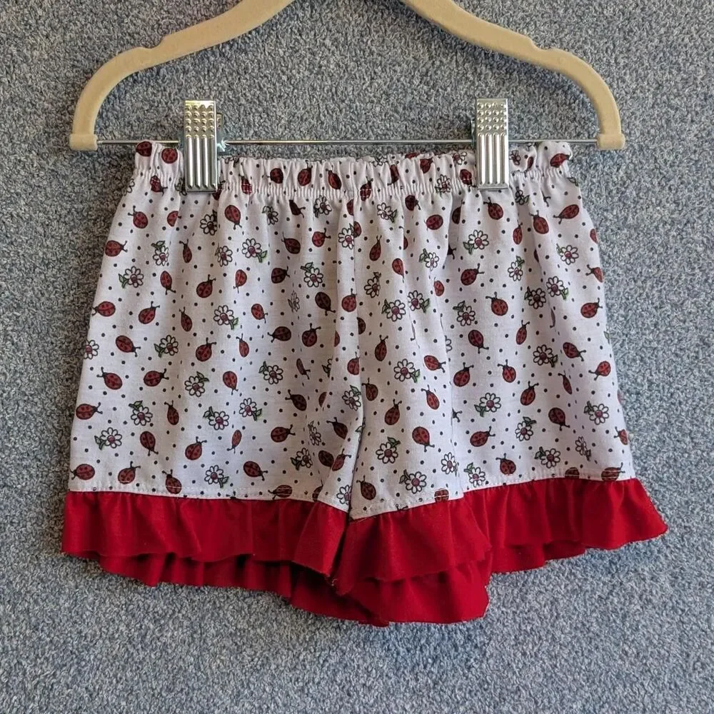 Giselle Pimentinha Girls Size 6 Red White Ruffle Ladybug 2 Piece Pajama Set